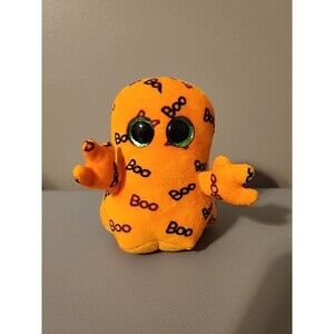 Ty Beanie Boos Ghoulie the Halloween Ghost Plush 6" Glitter Eye 2016